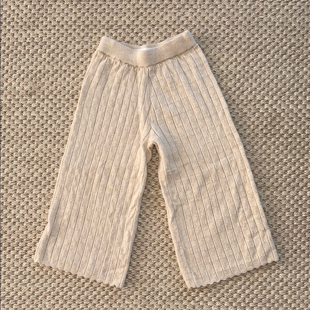 Zara Kids Beige Ribbed Pants size 4 years